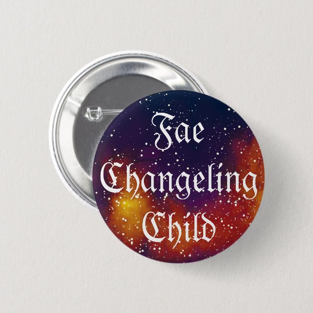 Fae Changeling Child Customizable Galaxy Identity Button (Front & Back)