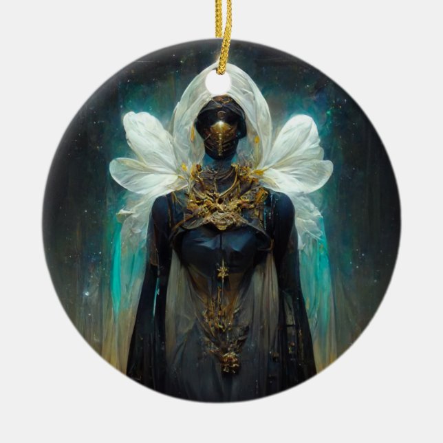 Fae Guardian Fantasy Ceramic Ornament (Front)