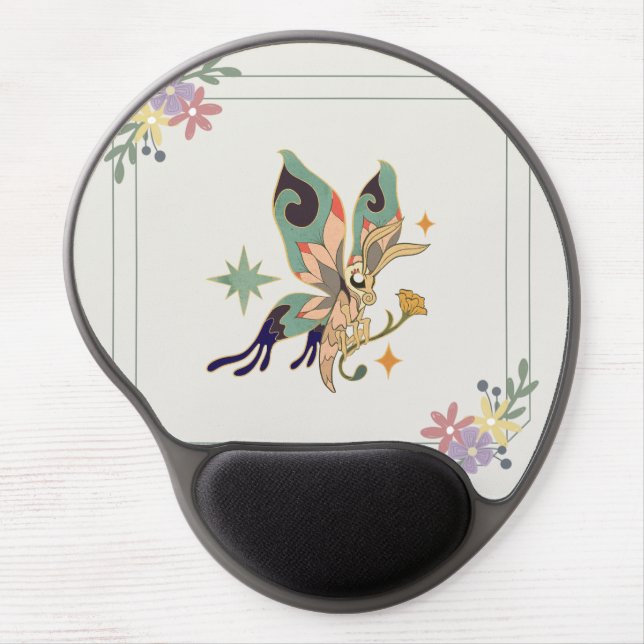 Fae Inspired Design, Fairy Butterfly Graphic Art Gel Mouse Pad (Front)
