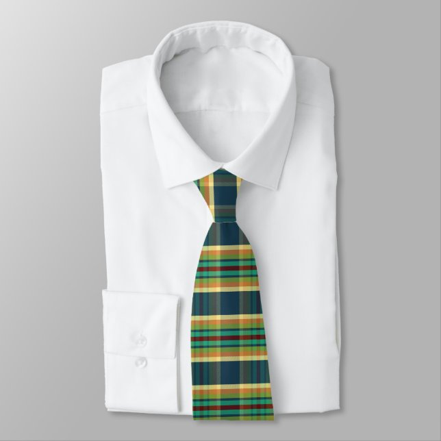 Fae Plaid FF Neck Tie (Tied)