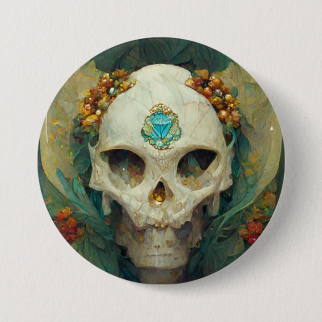Fae Skull Fantasy Button (Front)