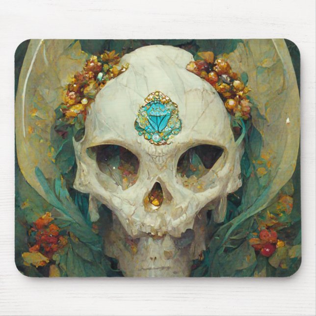 Fae Skull Fantasy Mouse Pad (Front)