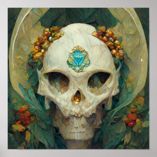 Fae Skull Fantasy Poster