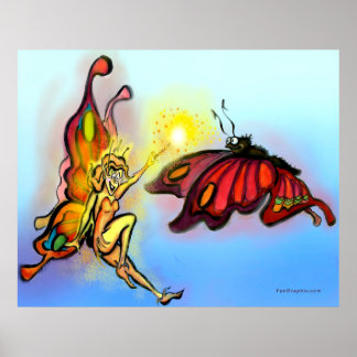 Faerie and Butterfly Poster