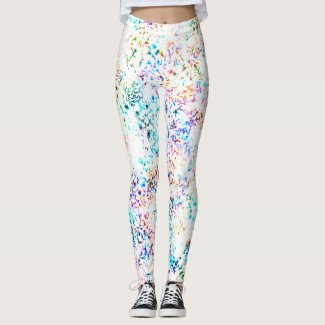 Faerie:Butterfly Bush, Pale Canary, Pink &amp; Snow Leggings