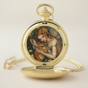 Faerie Embrace-Nature's tender heart Pocket Watch