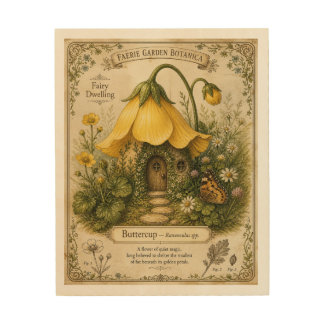 Faerie Garden Botanica Buttercup Wood Wall Art