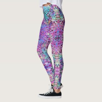 Faerie: Hot Pink, Aqua,Violent Violet, &amp; Clamshell Leggings