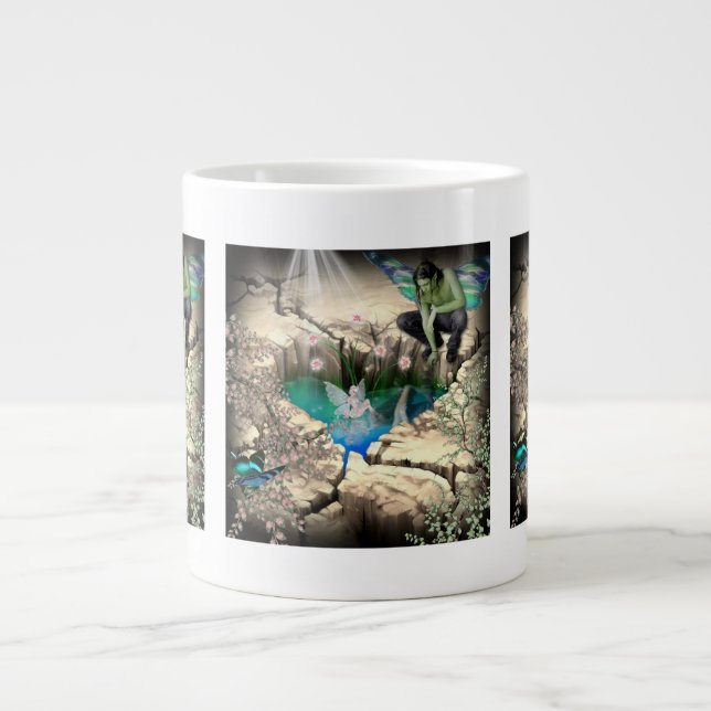 Faerie in Elven Pond Giant Coffee Mug (Front)