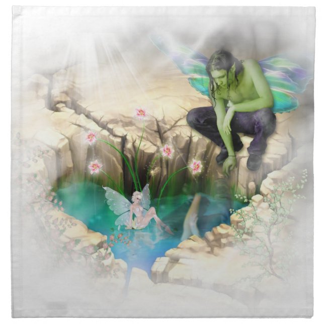 Faerie in Elven Pond Vignette Napkin (Front)