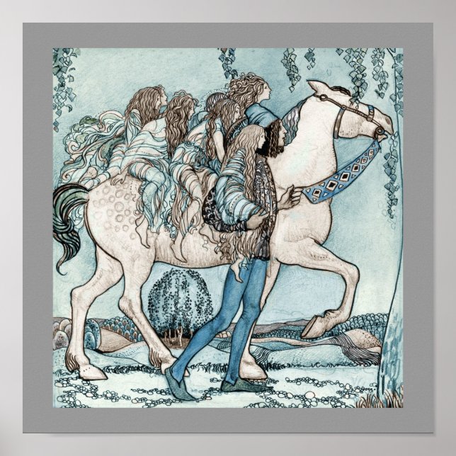 Faeries on White Horse Poster (Front)