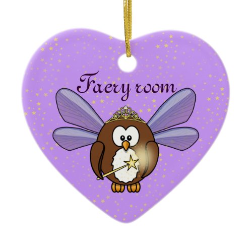 faery owl ceramic ornament