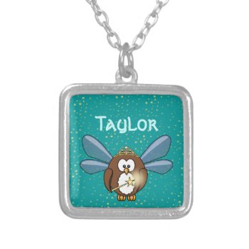 Faery Owl Silver Plated Necklace by just_owls at Zazzle
