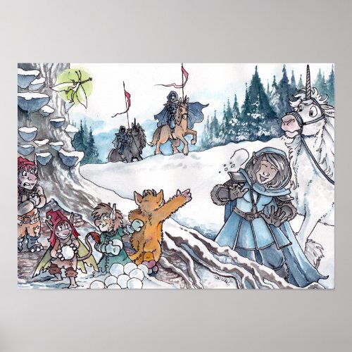 Faery Snowball Fight Poster