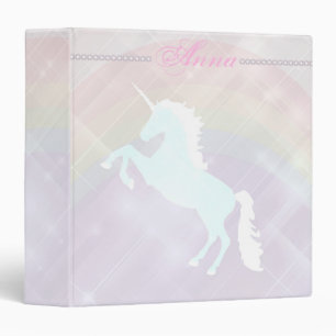 Faetastic unicorn pink personalize 3 ring binder