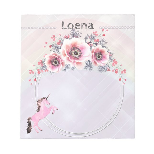 Faetastic unicorn pink personalize notepad (Front)