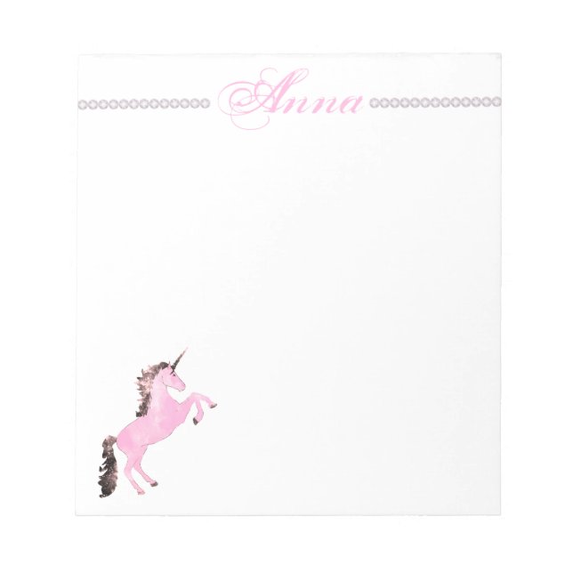 Faetastic unicorn pink personalize notepad (Front)
