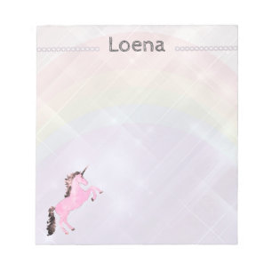 Faetastic unicorn pink personalize notepad