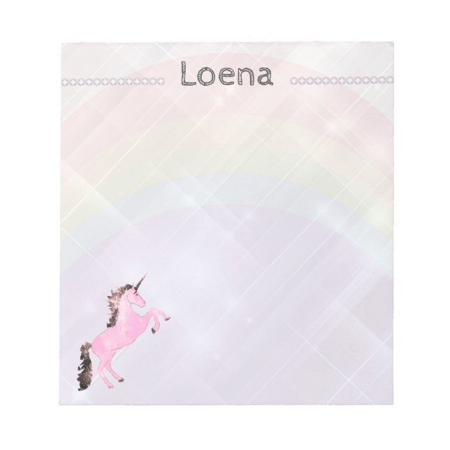Faetastic unicorn pink personalize notepad (Front)