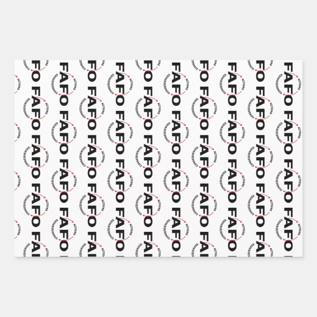 FAFO Actions Have Consequences Wrapping Paper Sheets (Front)