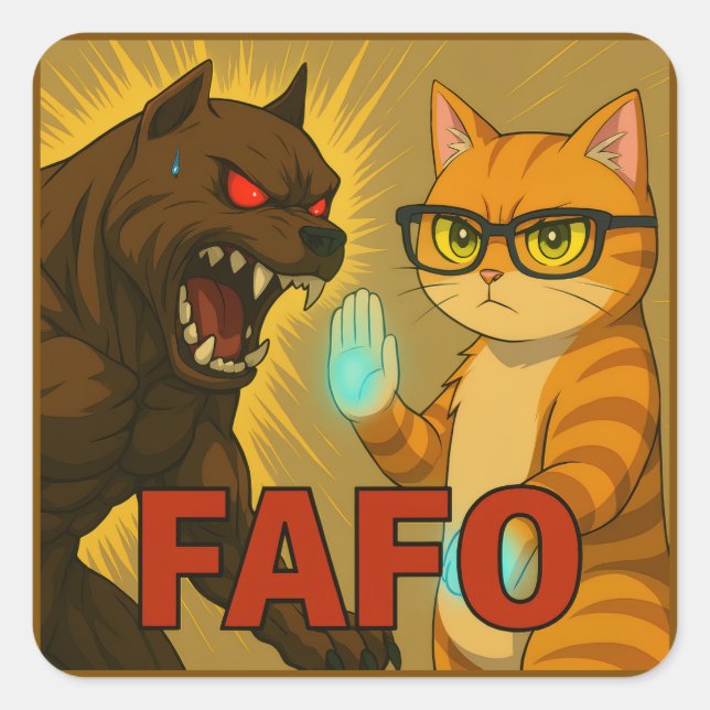 FAFO Cat and Dog Funny Sticker | Unbothered Pet At (Front)