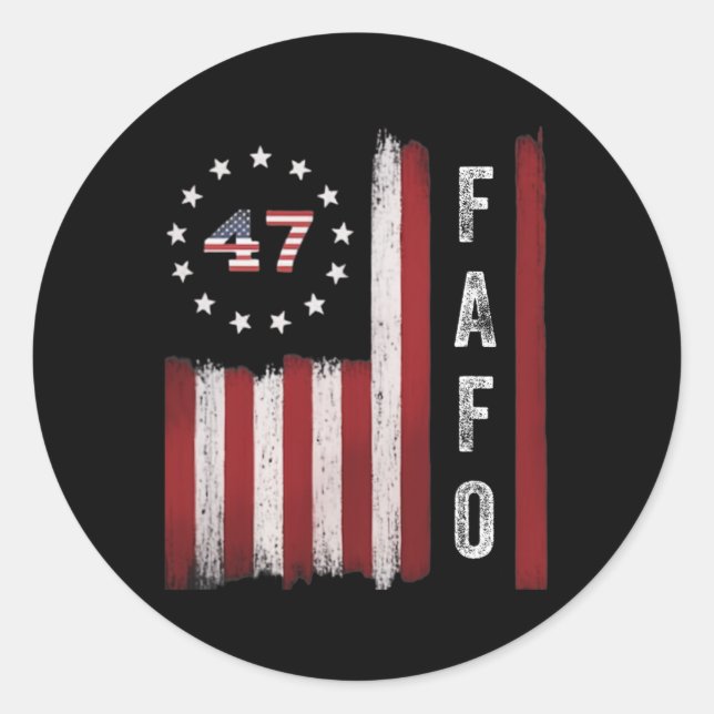 Fafo Flag Trump Funny  Classic Round Sticker (Front)