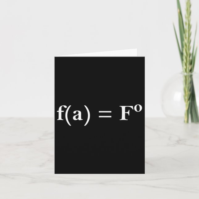 Fafo Math Equation Funny Novelty Math Teacher Nerd Card (Front)