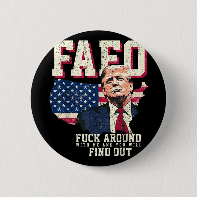 Fafo Trump Us American Map Flag  Button (Front)