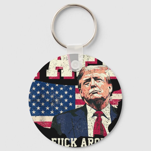 Fafo Trump Us American Map Flag  Keychain (Front)