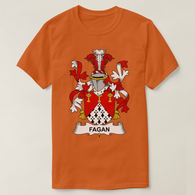 Fagan Coat of Arms Family Crest  T-Shirt (Design Front)