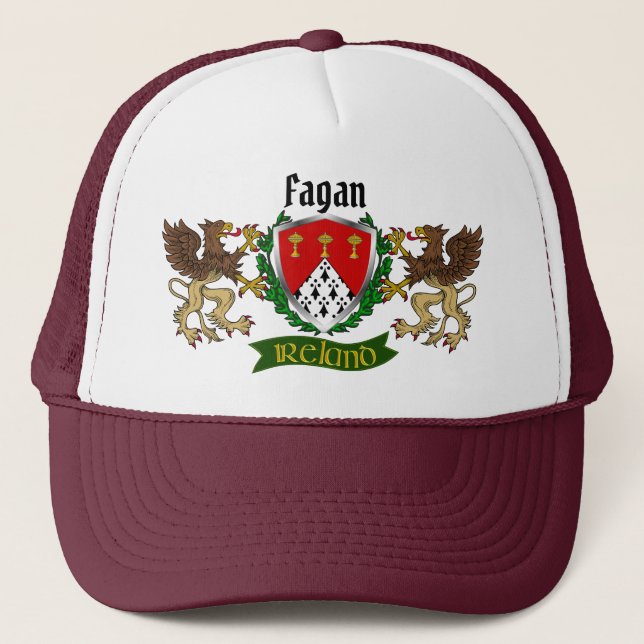 Fagan Irish Shield Personalized  Trucker Hat (Front)