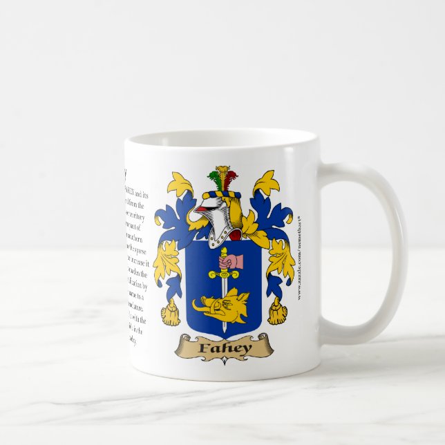 Fahey, the Origin, the Meaning and the Crest Coffee Mug (Right)