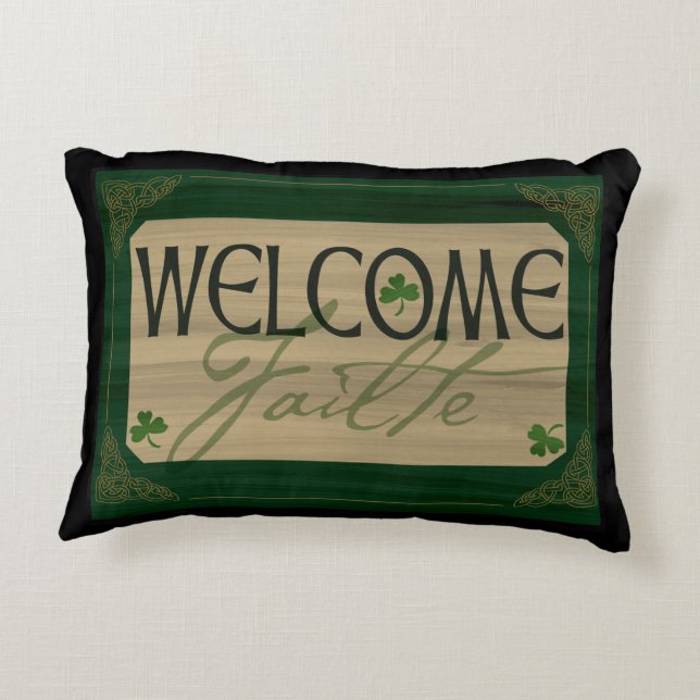 Failte, Irish Welcome decor Pillow (Back)