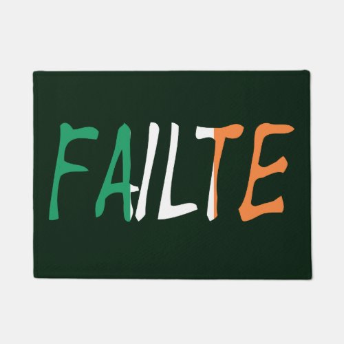 Failte overlaid on Irish Flag dmcn Doormat