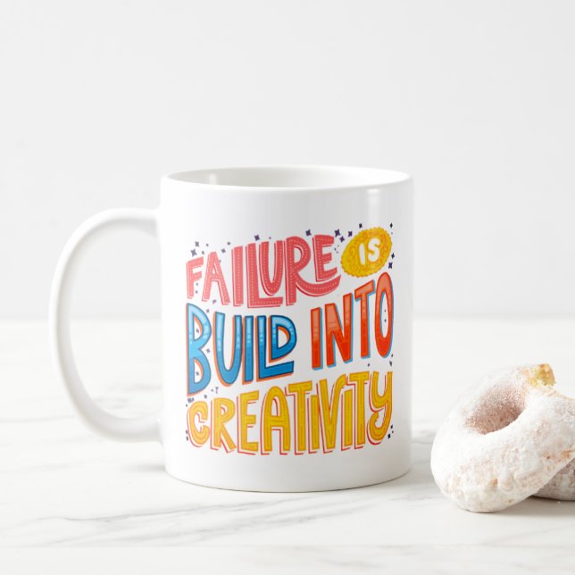Failure Fuels Creativity - Retro Typography Mug (With Donut)