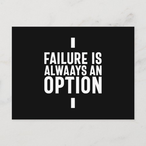 Failure Is Always An Option Startup Entrepreneur Postcard