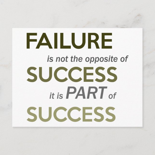 Failure is not the opposite of success quote postcard (Front)