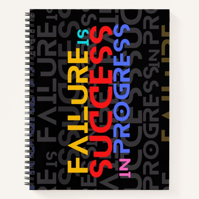 Failure Is Success In Progress Motivational Quotes Notebook (Front)