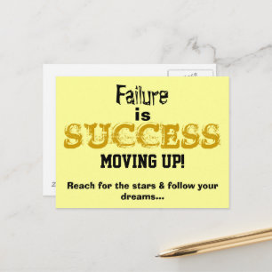 Failure is Success Moving Up Motivational Quote Announcement Postcard