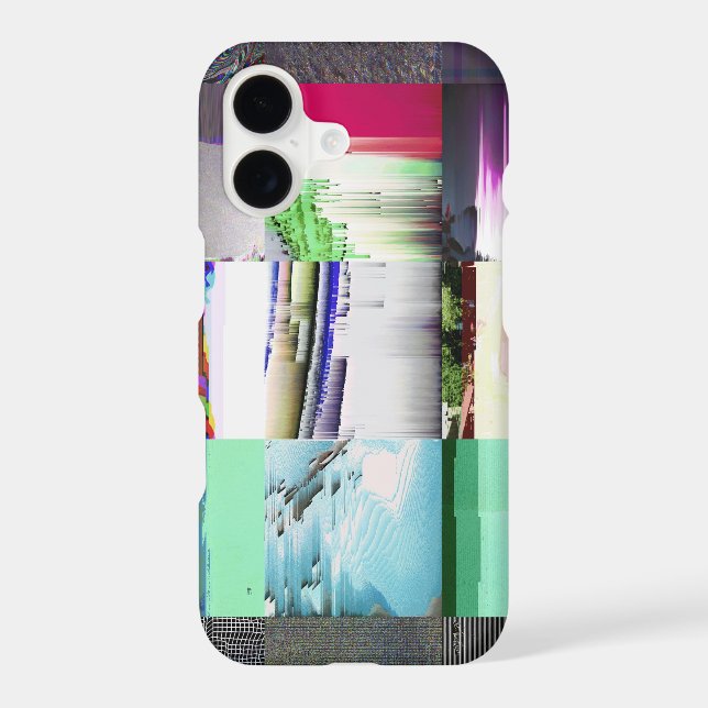 Failure to Load Dark Glitch Art Abstract Grid iPhone Case (Back)