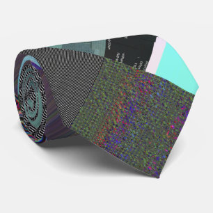 Failure to Load Dark Glitch Art Abstract Grid Neck Tie