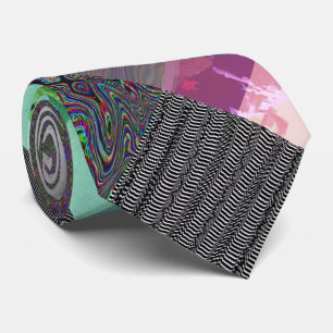 Failure to Load Dark Glitch Art Abstract Grid Neck Tie
