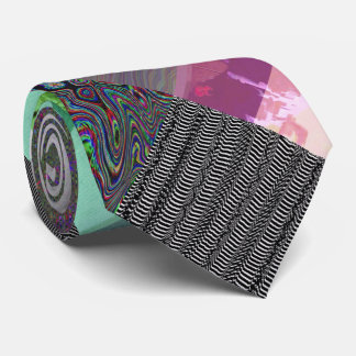 Failure to Load Dark Glitch Art Abstract Grid Neck Tie