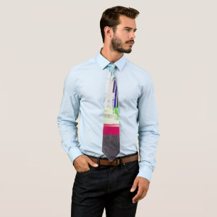 Failure to Load Dark Glitch Art Abstract Grid Neck Tie
