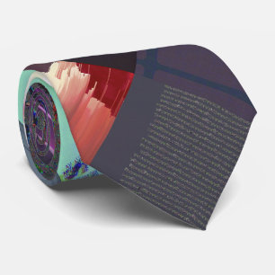Failure to Load Dark Glitch Art Abstract Grid Neck Tie