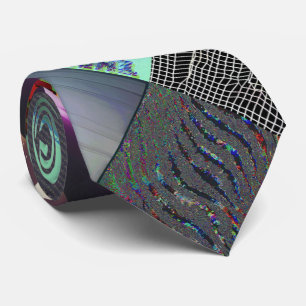 Failure to Load Dark Glitch Art Abstract Grid Neck Tie