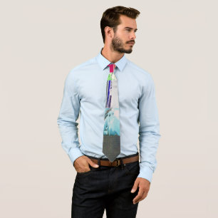 Failure to Load Dark Glitch Art Abstract Grid Neck Tie