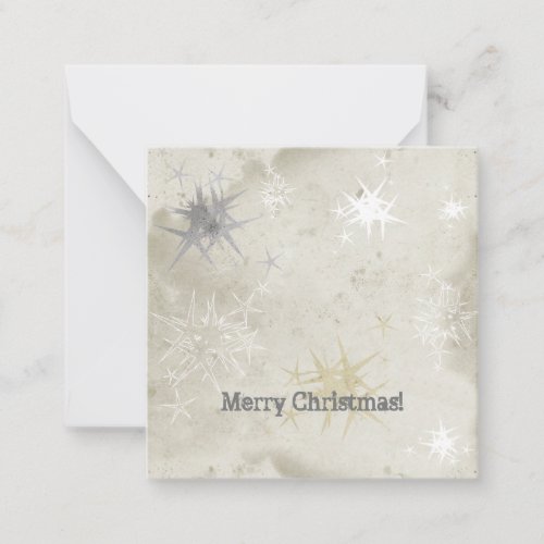 Faint Beige Grunge Stars Groups Texture Christmas Note Card