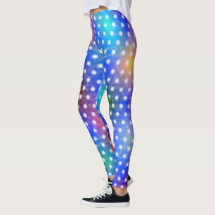 Faint border circles on colored background  leggings