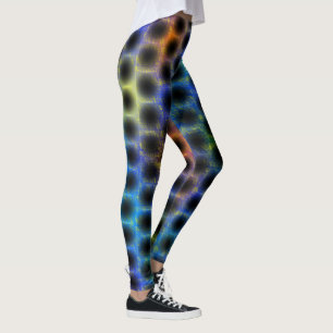 Faint border circles on colored background leggings